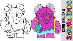Como Dibujar A Spike Sakura De Brawl Stars Mejores Brawlers Legendario Clases De Dibujo Para Ninos Sakura Como Dibujar Cosas