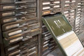 The card catalog was a file cabinet full of index cards with bibliographic information on all the items in the library. Index Card Wikiwand