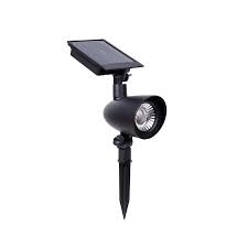 Portfolio 60 Lumen Black Solar Led Spot Light Lowes Com Solar Led Led Spotlight Led Spot