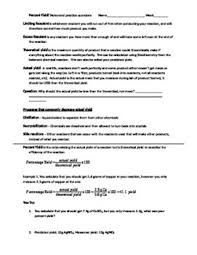 Percent Yield And Stoichiometry Notes And Practice Problems Worksheet Persuasive Writing Prompts Answer Keys Worksheets