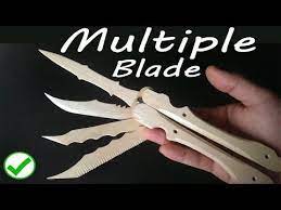 Review of the butterfly knife and a couple of tricks. Butterfly Knife With Multiple Popsicle Blades Diy Tutorial Youtube Butterfly Knife Knife How To Make Butterfly