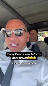 Barry Bonds was Alex Rodriguez’s “Uber driver” in San Francisco ahead of  last nights matchup between the Warriors and Timberwolves🤣 Of COURSE he  gave Barry a five star rating. #Yankees ...
