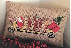 Cross stitch kit from panna featuring a christmas stocking with santa claus sleighing past a quiet winter town! Counted Cross Stitch Pattern Noel Ride Christmas Decor Santa Claus Reindeer Country Rustic Twin Peak Primitives Pattern Only