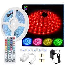 China Led Strip Lights 5m Waterproof Rgb Light Strip Kits With Remote For Room Bedroom Tv Kitchen Desk Color Changing Led Strip 5050rgb China Led Light Led