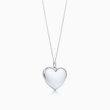 Sterling silver heart locket with mother of pearl & cross. Heart Locket In Sterling Silver On A Chain Tiffany Co