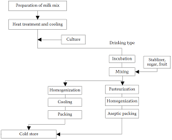 what is the processing flow for yoghurt drinks