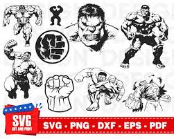 Download Pdf Dxf Avengers Hulk Svg Digital Jpg File For Cut Clipart Cricut Png Silhouette Stickers Labels Tags Paper Party Supplies