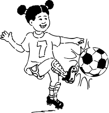 Clip Art Soccer Playing Girl Outline Girl Playing Football Outline Clip Art Coloring Pages Football Coloring Pages Super Coloring Pages