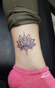 Black Outline Lotus Flower Tattoo On Leg Tattoos Neck Tattoo Leg Tattoos