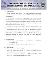 Barang siapa yang memiliki kelapangan (kecukupan harta) tetapi ia tidak berqurban, maka jangan. Doc Proposal Kegiatan Idul Adha 1435 H Stmik Mahakarya Ahmad Jurnaidi Wahidin Academia Edu