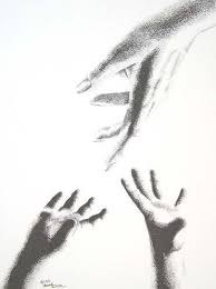 Helping Hands Child Reaching And Woman Nurturing How To Draw Hands Hand Sketch Drawings