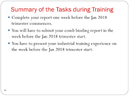Bachelor of science (hons) major in chemistry. Industrial Training Briefing Ppt Download