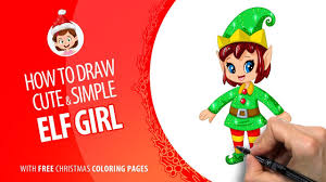 Elf on the shelf coloring pages snowflake for girl. How To Draw Simple And Cute Elf Girl Free Christmas Coloring Pages Youtube
