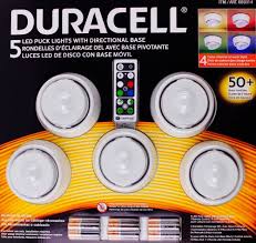 Costco Duracell 5 Led Puck Lights Directional Base Remote