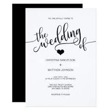 Modern Trendy Classic Black White Heart Wedding Invitation Zazzle Com Heart Wedding Invitations Black And White Heart Heart Wedding