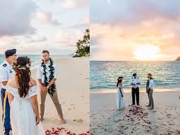 Sarah And Tom S Lanikai Beach Wedding Sunrise Wedding Beach Wedding Photos Beach Wedding