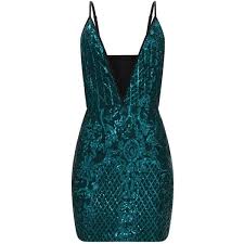 Emerald Green Strappy Sequin Dress 175 Pen Liked On Polyvore Featuring Dresses Sequin Cocktail Dre Green Bodycon Dress Green Sequin Dress Green Prom Dress