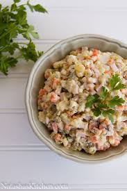 Olivye Ukrainian Potato Salad Traditionally Served For The New Year In The Ukraine Recipes Ukrainian Recipes Russian Recipes