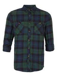 Tm83c18ggrn Topman Usa Plaid Shirt Men Shirts Long Sleeve Shirt Men