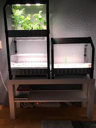 A handsome little planter that lets you grow. My Second Attempt At Growing Herbs Indoors Using The Ikea Krydda Vaxer Set Up Bought A Second Two Level Unit After The Successful First Attempt Hydroponics