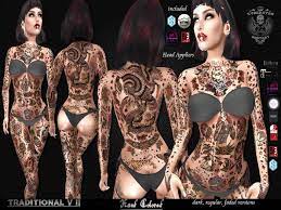 Check out my other galleries for more photos of heavily tattooed women. Second Life Marketplace Cbat Traditional V2 Fb Female Tattoo Appliers Huds Wearme