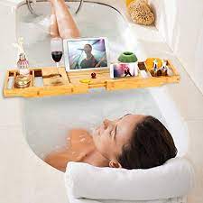 Bathtub caddy tray bath table with extending sides, bamboo bath tub trays tablet with wine and book holder , cell phone tray and wine glass holder 4.5 out of 5 stars 230 $32.69 $ 32. 11 Best Bathtub Caddies Our Picks Alternatives Reviews Alternative