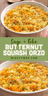Butternut Squash Orzo With Feta And Sage Recipe Butternut Squash Recipes Thanksgiving Side Dishes Easy Squash Recipes