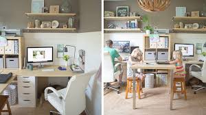 Amenager Un Coin Bureau Pour Plusieurs Enfants Decor De Bureau A Domicile Bureaux De Maison Et Organisation Du Travail A Domicile