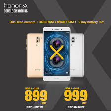 The honor 6x packs a 3340 mah battery and it has two cameras on back, with the main 12 mp along with 2 mp camera. Honor Reduces The Price Of The Honor 6x Phone By Rm400 Klgadgetguy