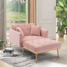 About this itemwe aim to show you accurate. Amazon Com Velvet 2 In 1 Chaise Lounge Chair Indoor Modern Single Sofa Bed With Two Pillows Recliner Chair With 3 Adjustable Angles Convertible Sleeper Chair For Living Room And Bedroom Pink