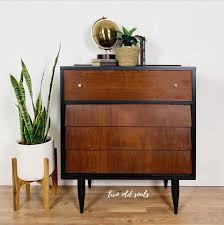 Black And Orange Dresser 1960s Mid Century Modern Harmony House Black And Walnut Louvered Dresser Drawers Mcm Modern Farmhouse Bedroom In 2020 Harmony House Mid Century Dresser Modern Farmhouse Bedroom