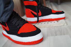 Check spelling or type a new query. Crochet Air Jordan 1 Retro Home Shoe Air Jordan Basketball Etsy Air Jordan Basketball Shoes Crochet Shoes Jordan Basketball Shoes