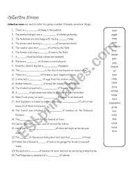 A Collective Nouns Exercise Using Uncommon Collective Nouns Should Be Challenging As Well As A Voc Nouns Worksheet Collective Nouns Collective Nouns Worksheet