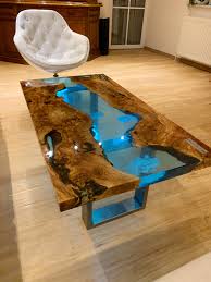 How to build a diy epoxy resin river table with waterfall feature from a live edge slab. Epoxid Couchtisch Wellen Einzigartige Epoxid Mobel In Osterreich