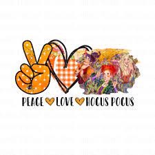 Peace Love Witches Pnghocus Pocus Sublimation Designs Etsy In 2021 Peace And Love Design Halloween Design