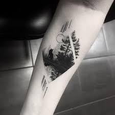 Landscape Piece By Sara Reichardt Wolf Tattoo Sleeve Wolf Tattoos Gorgeous Tattoos