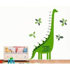 Green Dinosaur Height Chart Wall Sticker For Play School