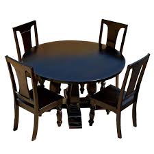 Home is where the food is. Mango Wood Lincoln Study Black Round Dining Table Chair Set