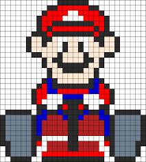 Mario Mario Kart Perler Kandi Pattern Perler Bead Mario Perler Patterns Perler Bead Patterns