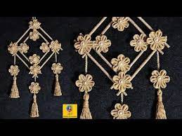 Diy Easy Room Decor Jute Wall Hanging Showpiece Making Using Jute Jute Rope Craft Idea Youtube Rope Crafts Jute Crafts Diy Jar Crafts