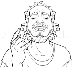 Visit this site for details: How To Draw Post Malone Step By Step Drawing Guide By Dawn Dragoart Com