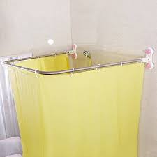 Check spelling or type a new query. Baoyouni Bathroom U Shaped Corner Shower Curtain Rod Pole Decorative Curved Bath Curtain Rail Bar With Suction Cup 38 5 X 40 Pricepulse