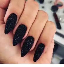 Black And Glitter Nails It Seems This Black Glitter Nail Is Hot Now Credit By Jhohannails Nails In 2020 Sensational Nails Black Nails With Glitter Black Acrylic Nails