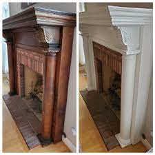 Give Your Living Room A New Look By Painting Your Old Fireplace Mantel White This Article Cov Paint Fireplace Wood Fireplace Mantel Fireplace Mantel Surrounds