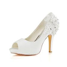 Scarpe da sposa 2021 d' argento con piattaforma scarpe da sposa a tacchi alti a punt aperta con strass slip on. Emily Bridal Scarpe Da Sposa Scarpe Da Sposa In Pizzo Scarpe Da Sposa Con Tacco Alto In Pizzo E Avorio In Pizzo Store Sicily
