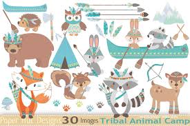 Tribal Animals Clipart 64215 Characters Design Bundles Tribal Animals Animal Clipart Creative Crafts