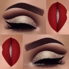Excellent Red Matte Lips And Gold Glitter Eye Makeup 2018 Ladystyle The Post Red Matte Lips And Gold Glitter Glitter Eye Makeup Eye Makeup Red Lipstick Looks