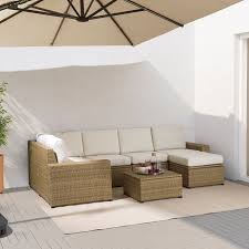 Table from made.com (catania) benches ikea. Solleron Modular Corner Sofa 4 Seat Outdoor With Footstool Brown Brown Froson Duvholmen Beige Ikea In 2021 Modular Corner Sofa Ikea Outdoor Porch Furniture