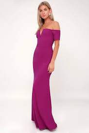 Lynne Magenta Off The Shoulder Maxi Dress Strapless Dress Formal Purple Cocktail Dress Shoulder Maxi Dress