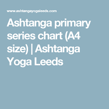 Ashtanga Primary Series Chart A4 Size Ashtanga Yoga